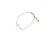 14k Rose Gold .11ct G VS2 Round Diamond Cross Bracelet